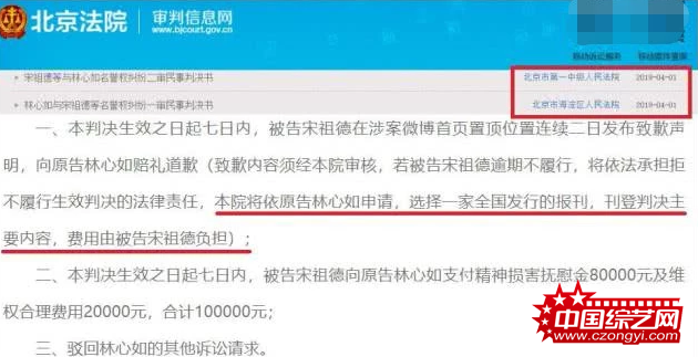 林心如名誉权纠纷判决书正式下达
