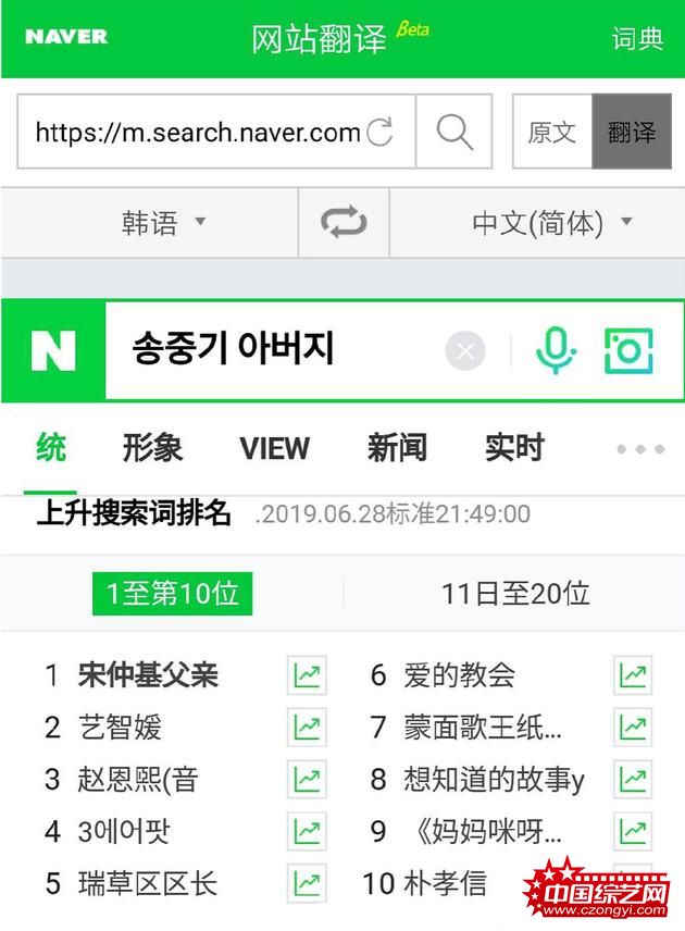 宋仲基父亲登韩网热搜第一